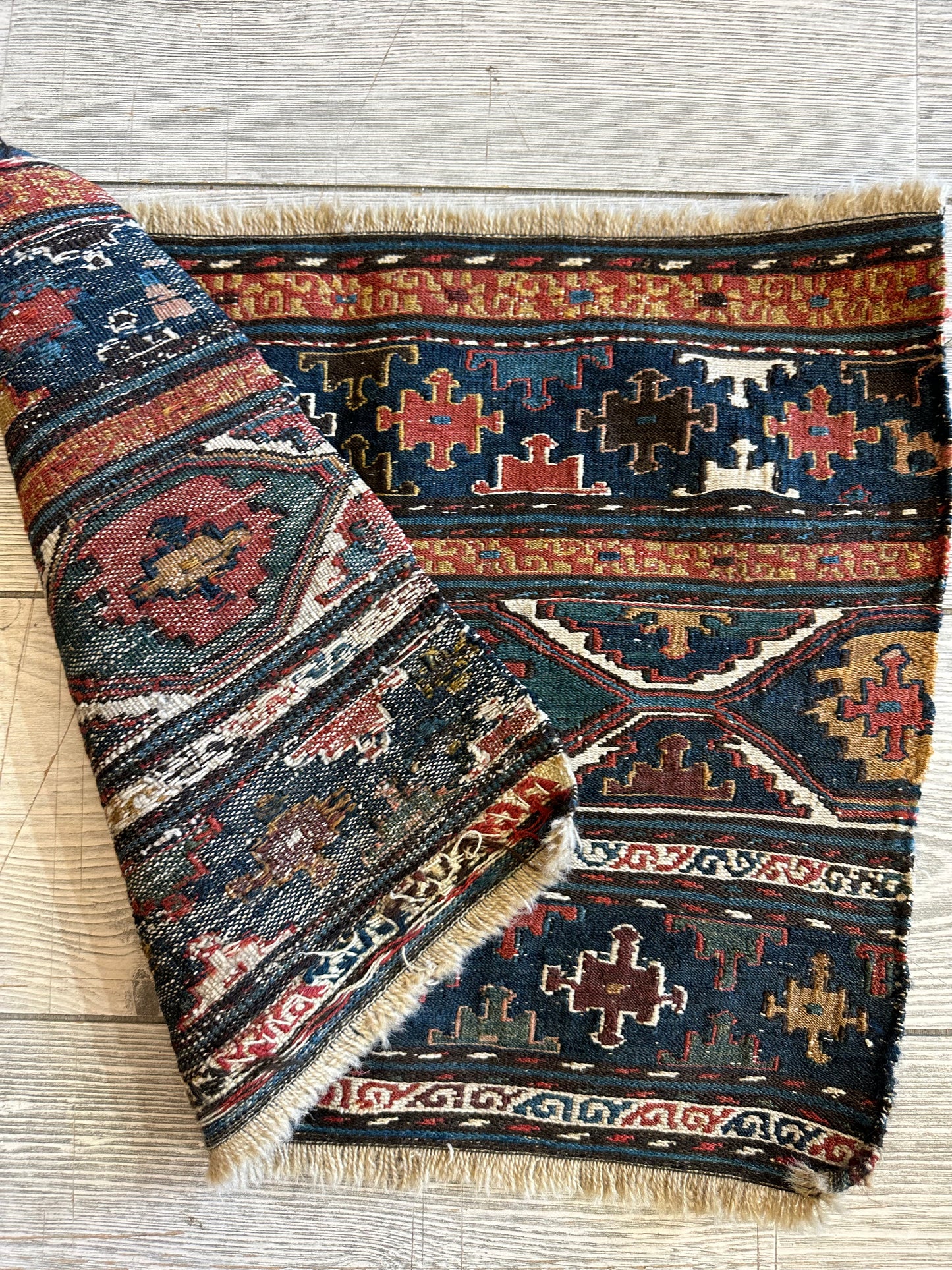 1900’s Antique Tribal Shahsavan Caucasian Cradleface - 18" X 16" - Tampa Home & Garden Store