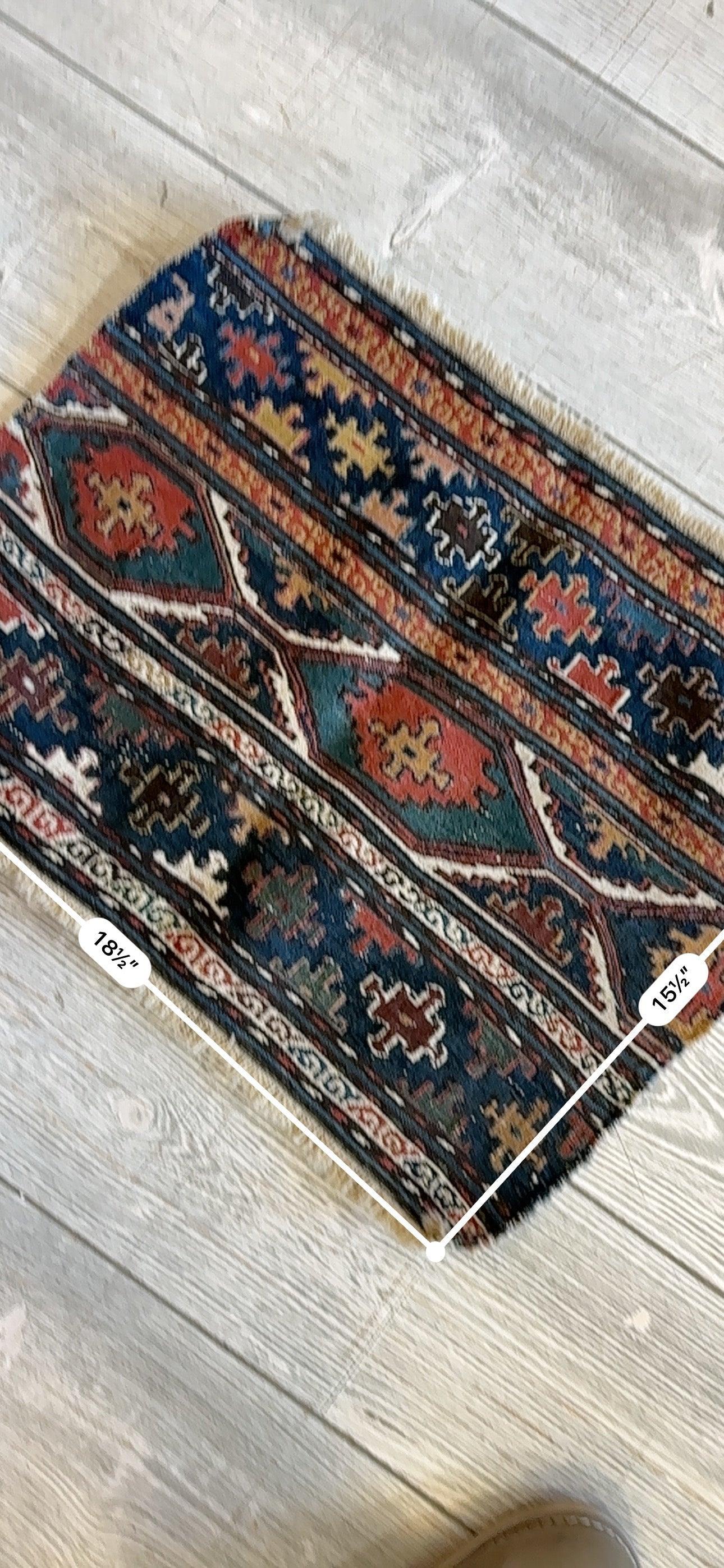 1900’s Antique Tribal Shahsavan Caucasian Cradleface - 18" X 16" - Tampa Home & Garden Store