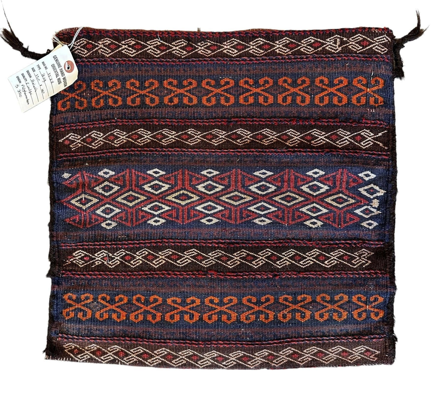 1900s Antique Persian Qashqayi Bag Face - 16" X 17" - Tampa Home & Garden Store