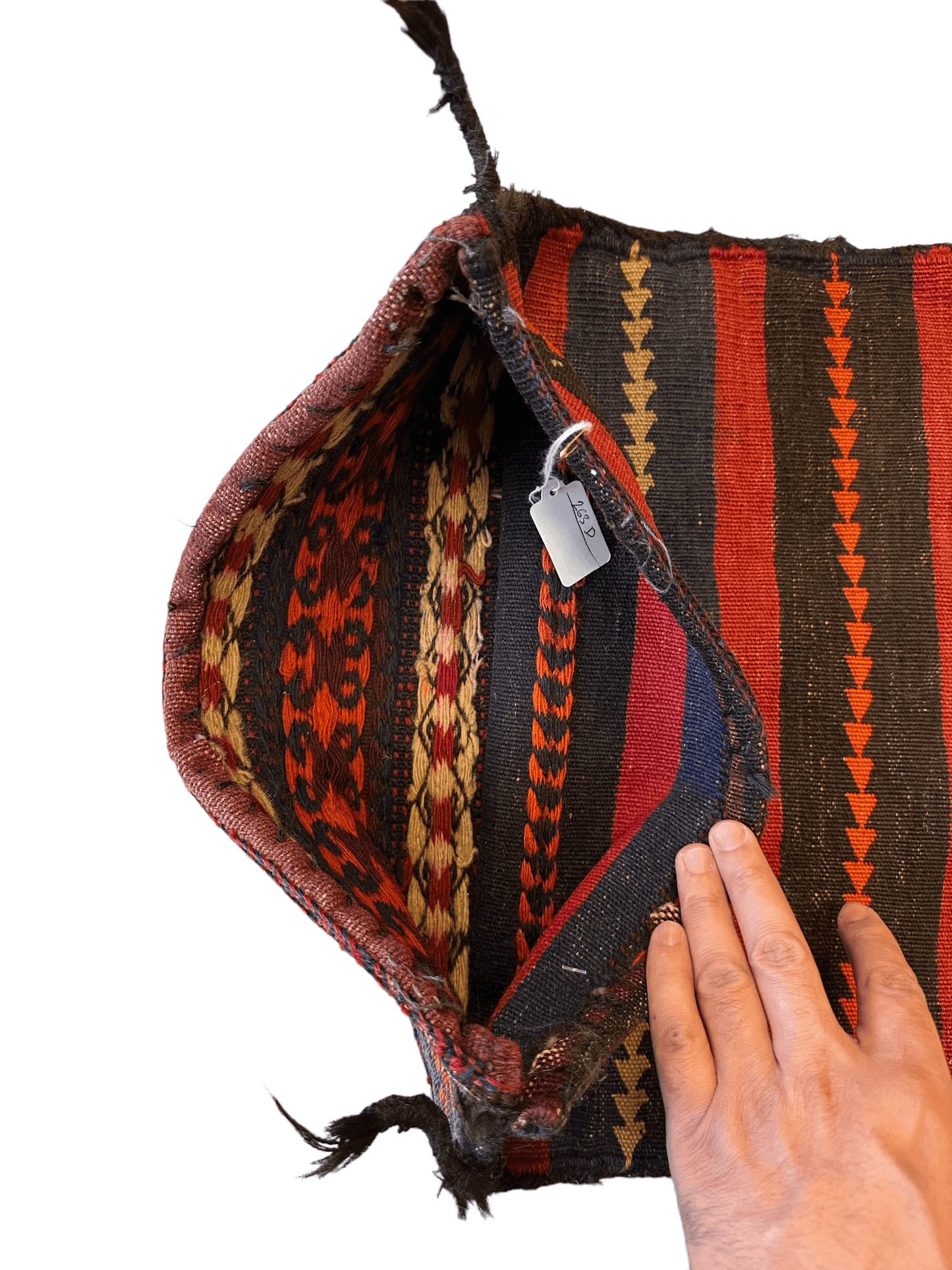 1900s Antique Persian Qashqayi Bag Face - 16" X 17" - Tampa Home & Garden Store