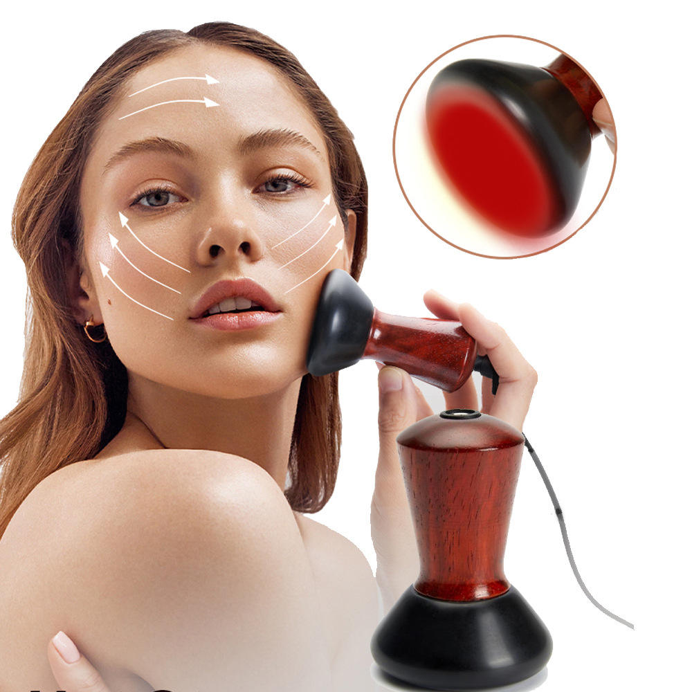 Hot Compress Bian Stone Facial Gua Sha V Face Massager Guasha Stone Wrinkle Remover Face Stone Massager - Tampa Home & Garden Store
