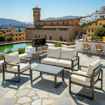 Modern Outdoor Sofa Set with the Coffee Table