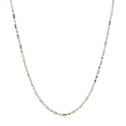 Necklace 14k white gold diamond-cut alternating bead chain 1.5mm by Bids.com on Tampa Home & Garden Store
