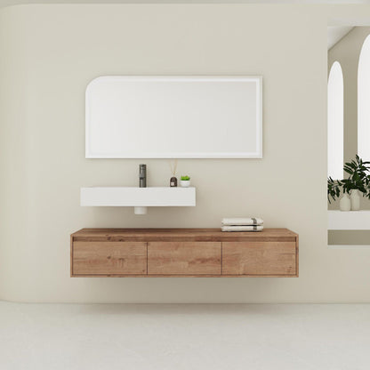 Modern wall-mounted bathroom vanity by HouseOfZazla, white floating cabinet with sink on Tampa Home & Garden Store