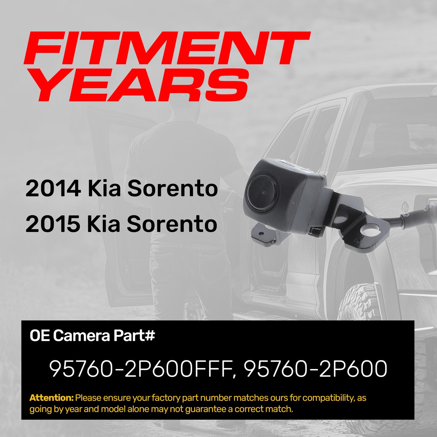 Master Tailgaters OEM backup camera for Kia Sorento 2014-2015, part 95760-2P600 / 95760-2P600FFF on Tampa Home & Garden Store