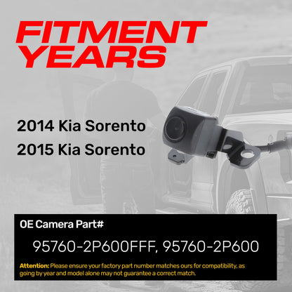 Master Tailgaters OEM backup camera for Kia Sorento 2014-2015, part 95760-2P600 / 95760-2P600FFF on Tampa Home & Garden Store