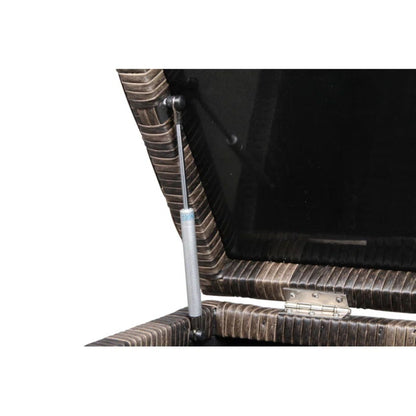Modern patio rattan sectional storage ottoman lid, brown woven wicker with metal gas spring on Tampa Home & Garden Store