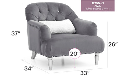 Elegant Traditional Armchair with Nailhead Trim