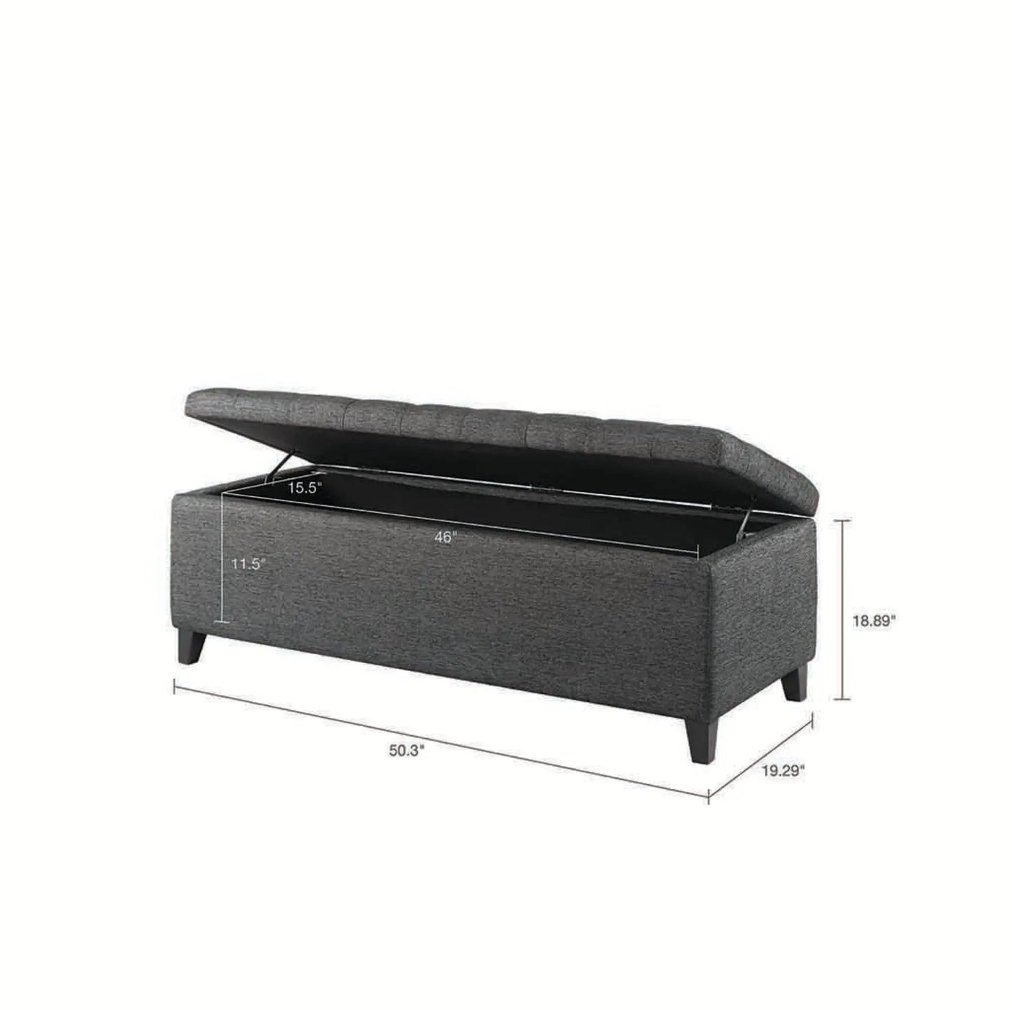 Tufted Top Storage Bench With Soft Close Lid