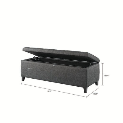 Tufted Top Storage Bench With Soft Close Lid
