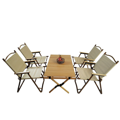 Foldable Five Piece Dining Set and Four Chairs