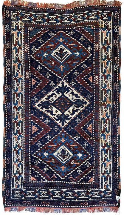 1920’s Antique Kurdish 4X3 Rug - Tampa Home & Garden Store