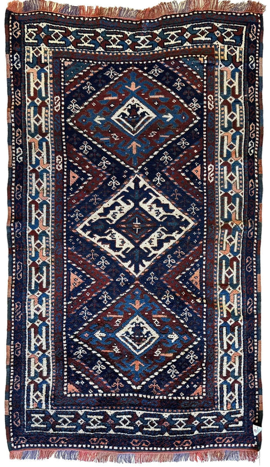 1920’s Antique Kurdish 4X3 Rug - Tampa Home & Garden Store