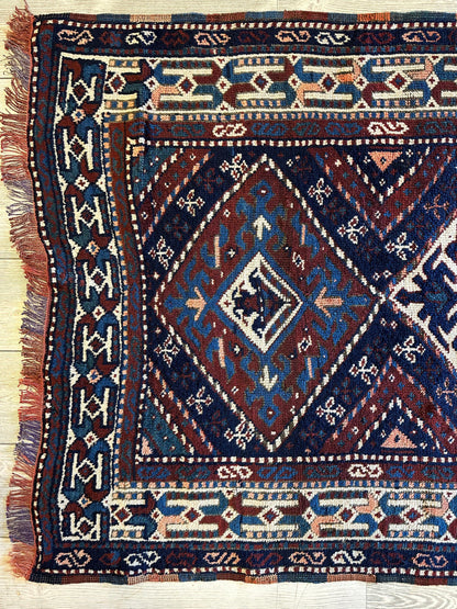 1920’s Antique Kurdish 4X3 Rug - Tampa Home & Garden Store