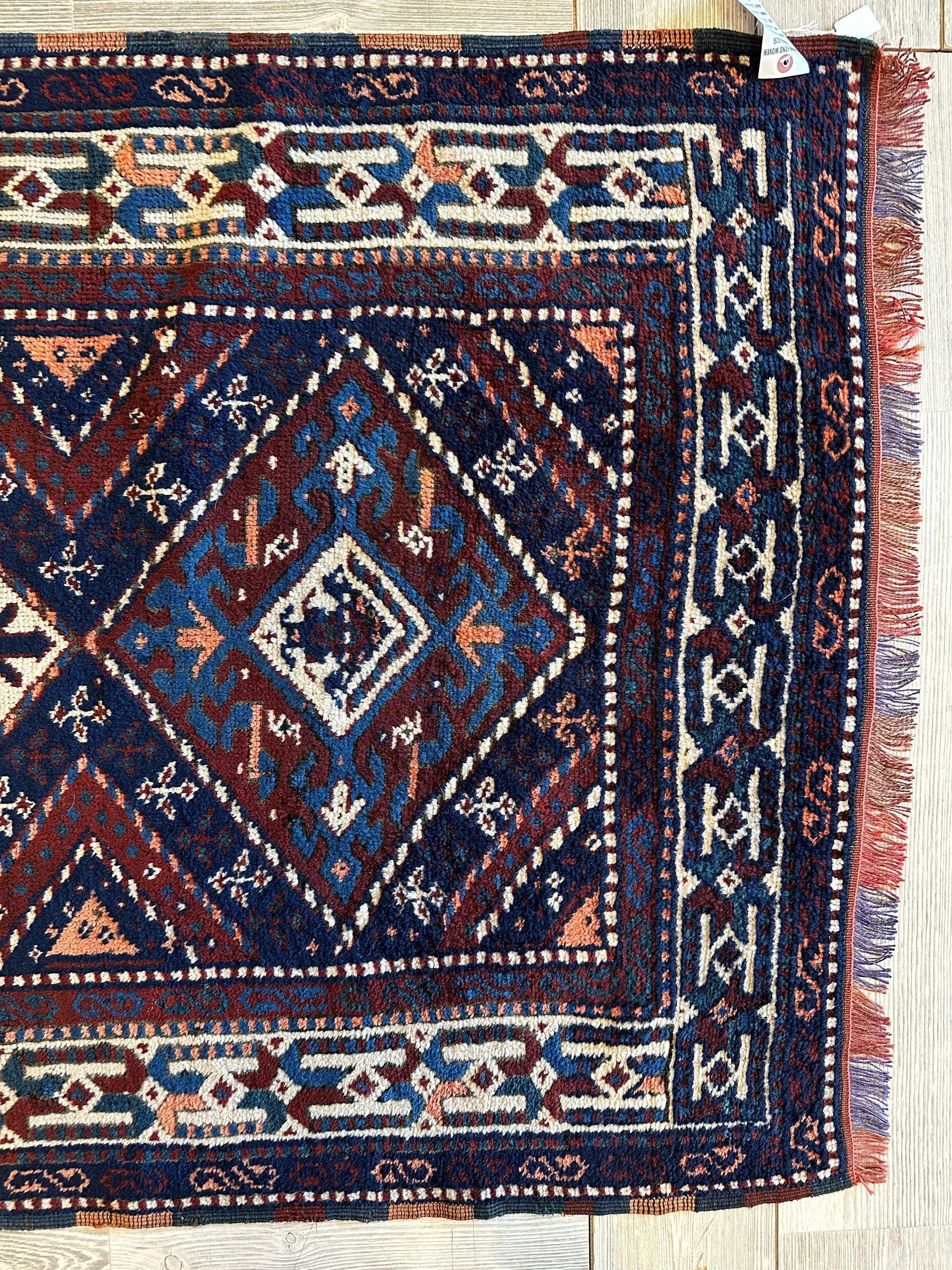 1920’s Antique Kurdish 4X3 Rug - Tampa Home & Garden Store