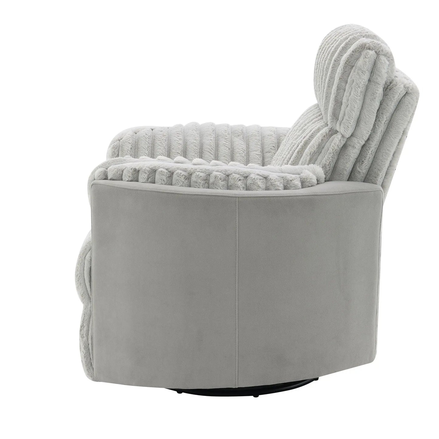 Emee Corduroy Glider Recliner with Swivel chair gray fabric by Unique Piece Furniture on Tampa Home & Garden Store