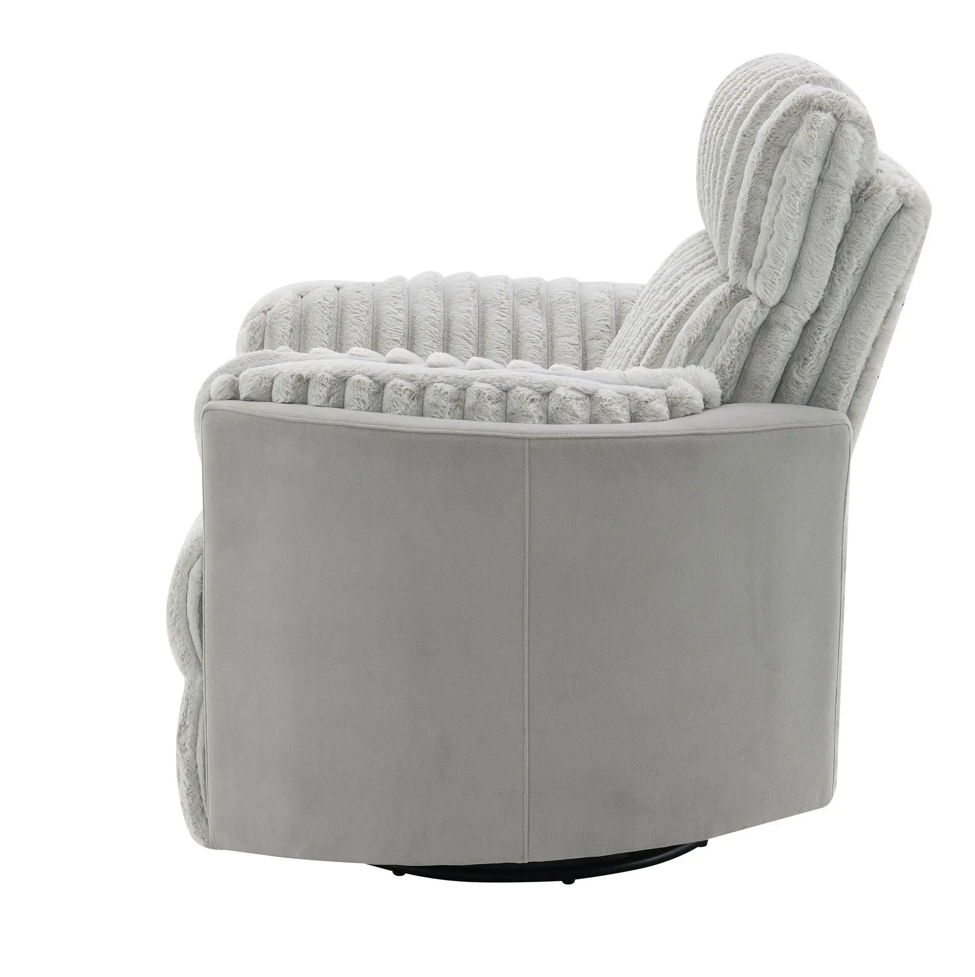Emee Corduroy Glider Recliner with Swivel chair gray fabric by Unique Piece Furniture on Tampa Home & Garden Store