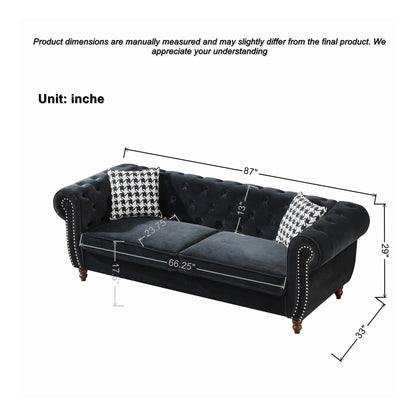 Chesterfield 3 and 2 Seater Fabric Sofa Set