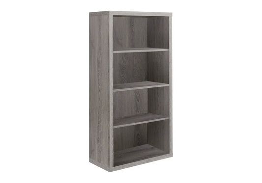5-tier grey wood bookcase for office with open shelves, contemporary style on Tampa Home & Garden Store