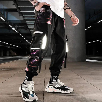 Men's Cropped Loose Overalls and Casual Pants