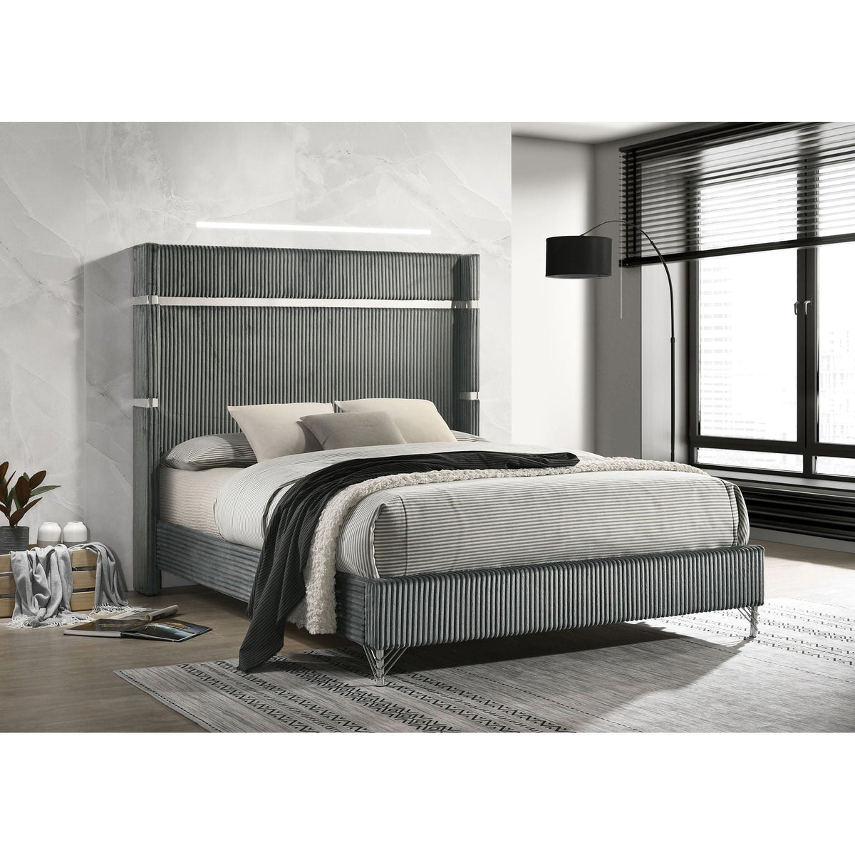 Malcolm Timeless Wingback Upholstered Bed