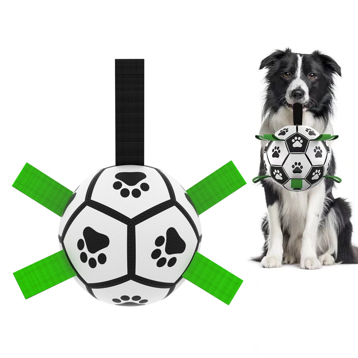 Interactive dog football toy ball with green straps inflatable training ball for large dogs on Tampa Home & Garden Store