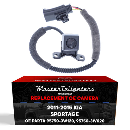 Kia Sportage OEM backup camera replacement by Master Tailgaters, black wiring harness on Tampa Home & Garden Store