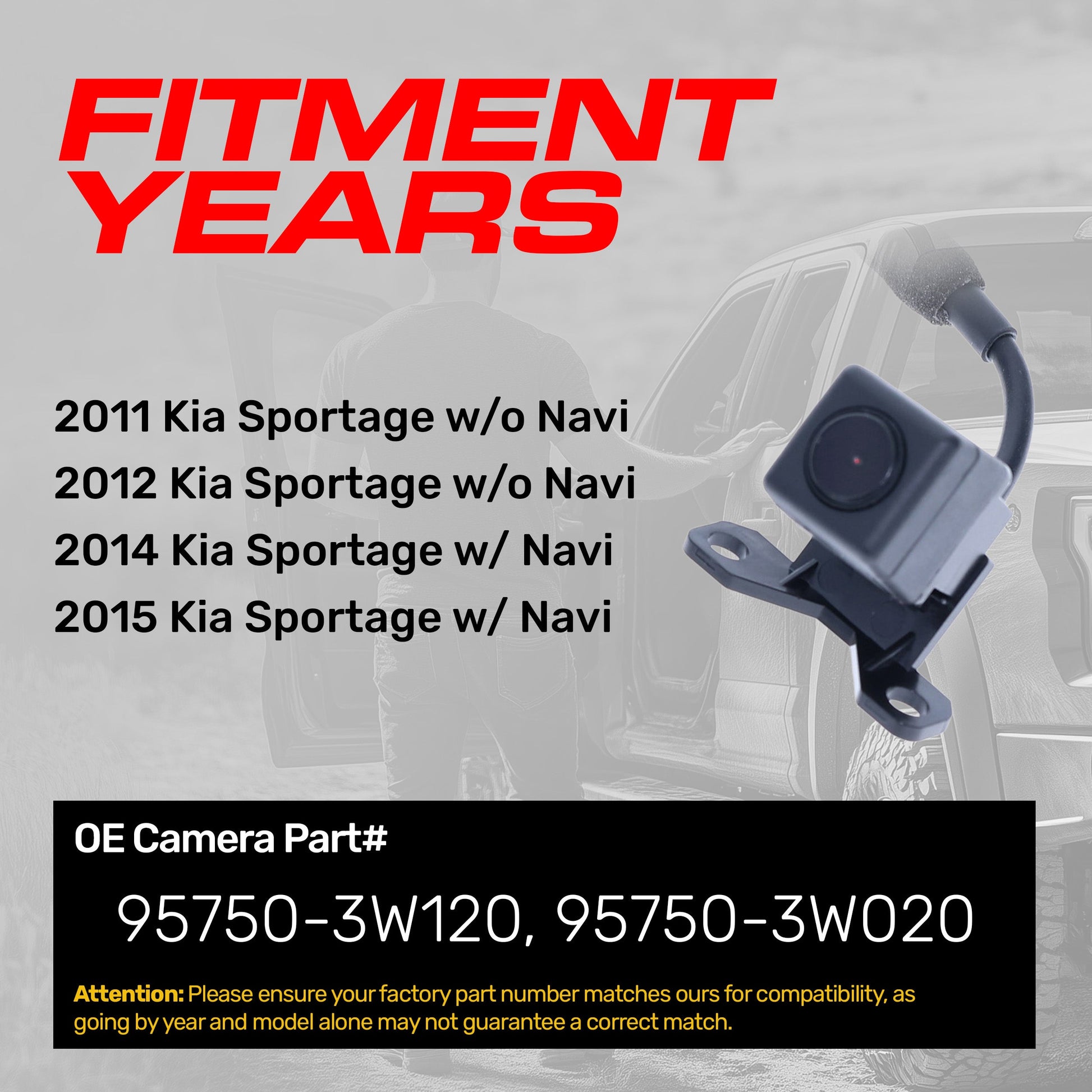 Kia Sportage backup camera Master Tailgaters for 2011-2012 w/o Navi and 2014-2015 w/ Navi on Tampa Home & Garden Store