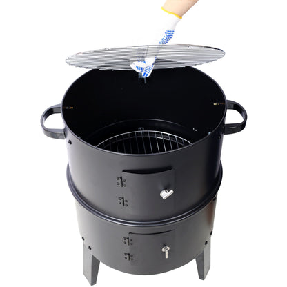 A Portable Charcoal Smoker and Grill for Outdoors