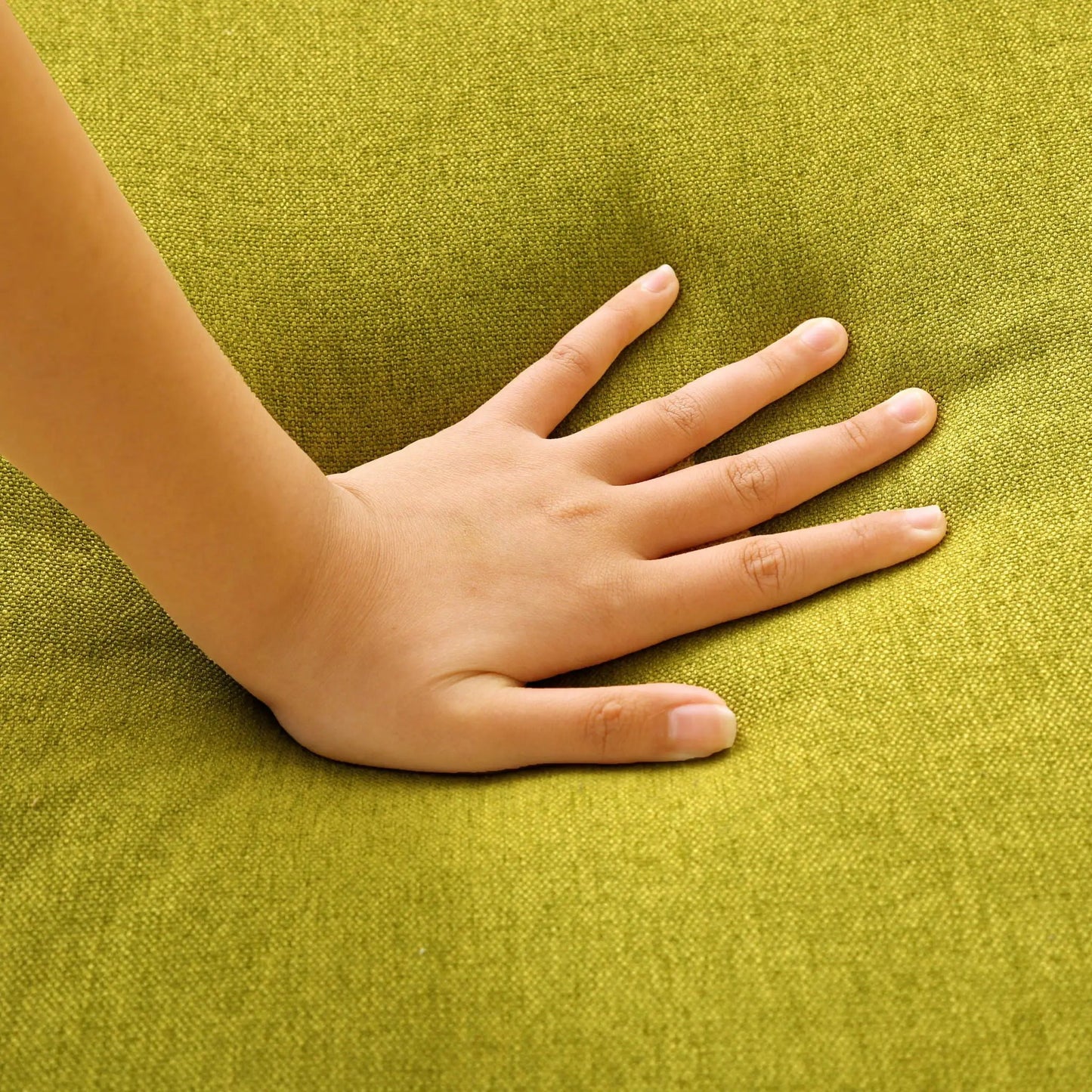 L-Shaped Reversible Chaise Sectional Sofa green fabric close-up Unique Piece Furniture on Tampa Home & Garden Store