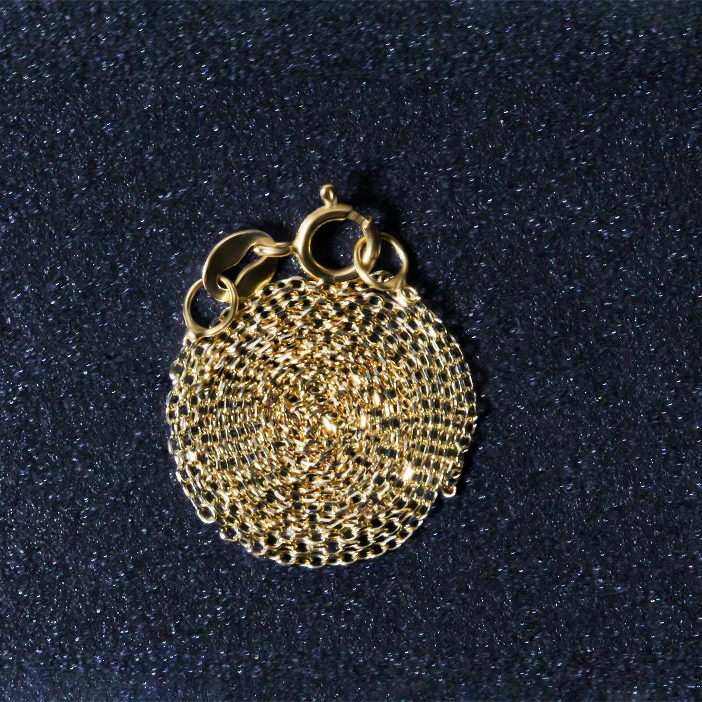 10k yellow gold diamond-cut cable link chain necklace 0.87 mm wide coiled display on Tampa Home & Garden Store
