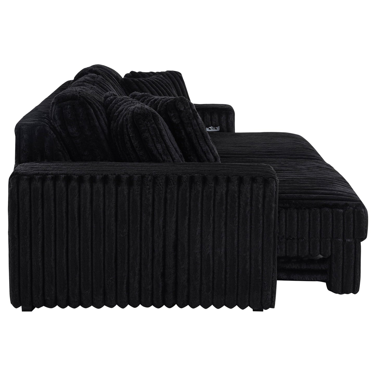 Clifford Black Dual Power Chaise And Recliner