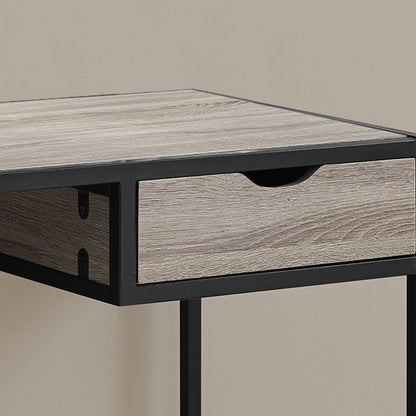 Computer desk for home office with 1 storage drawer, black metal frame, light wood drawer front on Tampa Home & Garden Store