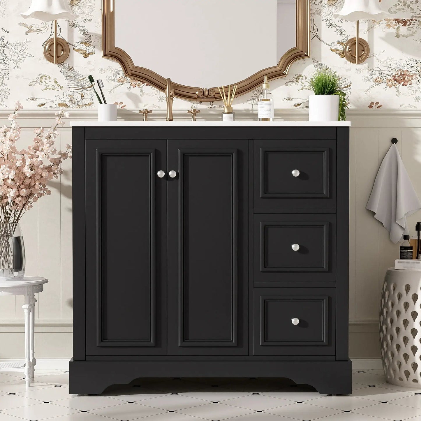 Bathroom Vanity with Sink and Soft-Close Doors