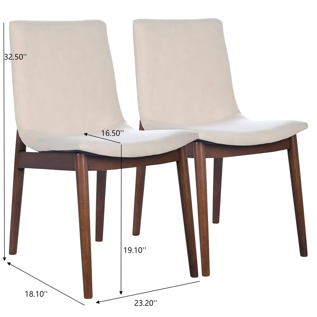 Beige dining chair set of 2 with solid wood construction and cream upholstery HouseOfZazla on Tampa Home & Garden Store
