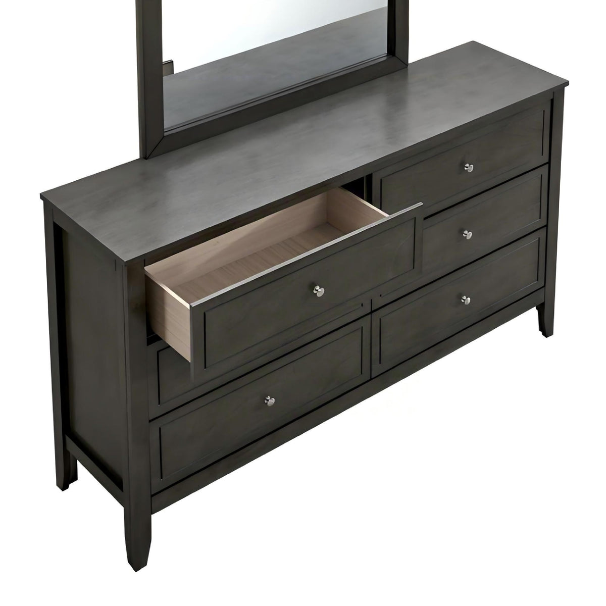 Spacious 6 Drawer Dresser with metal hardware in dark espresso finish, HouseOfZazla on Tampa Home & Garden Store