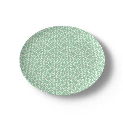 China plate mint green Ivy Manor pattern by Erin Donahue Tice on Tampa Home & Garden Store