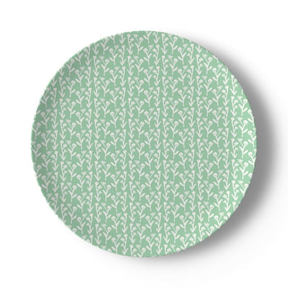 China plate mint green Ivy Manor pattern with white ivy motif on Tampa Home & Garden Store