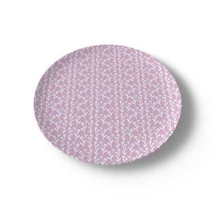 Set of Lilac Ivy Manor China Plates by Erin Donahue Tice, lilac porcelain with ivy pattern on Tampa Home & Garden Store