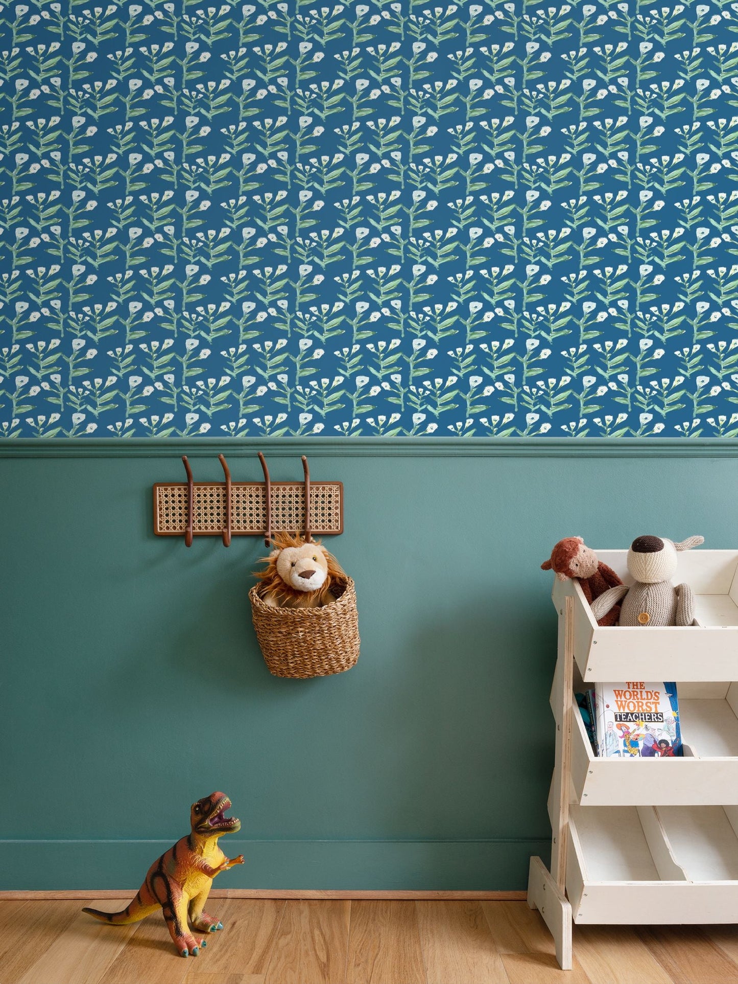 Sydney Wallpaper Marine botanical pattern in blue and green by Erin Donahue Tice on Tampa Home & Garden Store