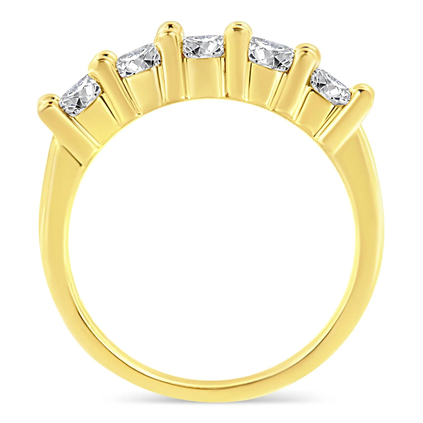 Five-stone diamond band ring, yellow gold plated sterling silver, size 7 on Tampa Home & Garden Store
