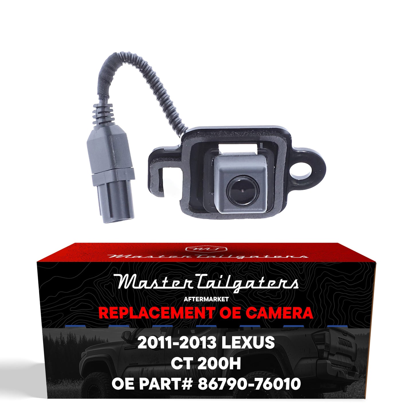 Master Tailgaters OEM backup camera for Lexus CT 200h, black housing with wiring harness on Tampa Home & Garden Store