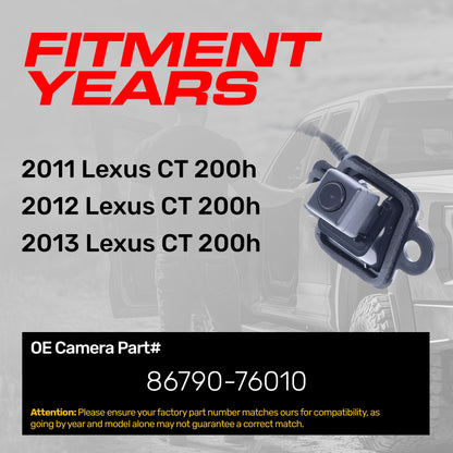Master Tailgaters OEM backup camera for Lexus CT 200h (2011-2013) with mounting bracket on Tampa Home & Garden Store