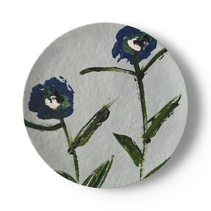 Posey china plate blue and teal floral motif by Erin Donahue Tice on Tampa Home & Garden Store
