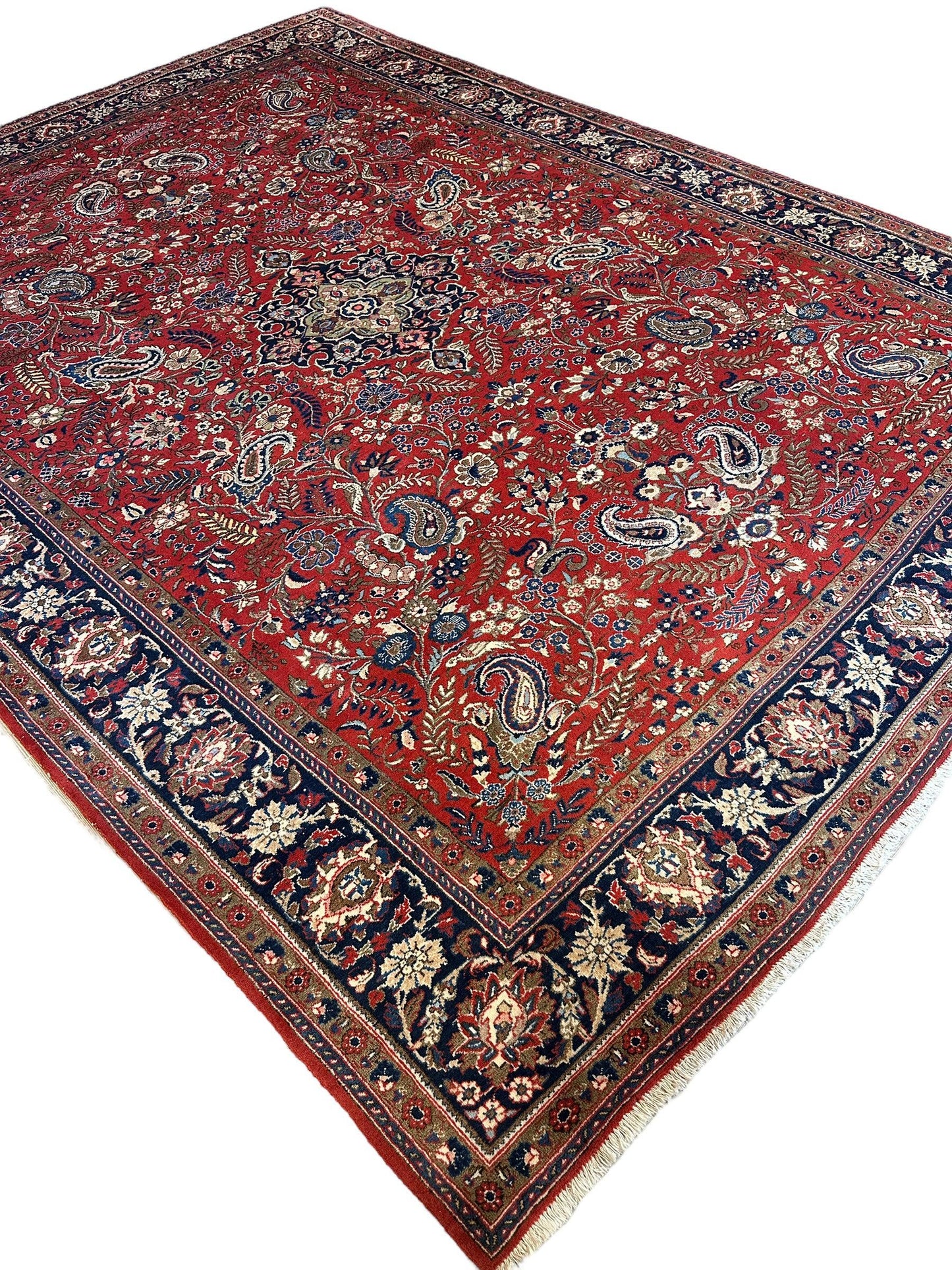 1940s Persian Yazd Area Rug 7’11” X 10’10″ - Tampa Home & Garden Store