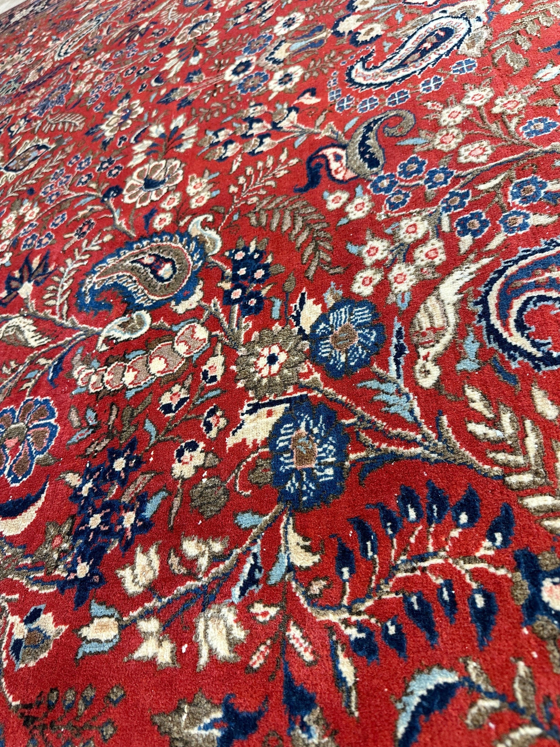 1940s Persian Yazd Area Rug 7’11” X 10’10″ - Tampa Home & Garden Store