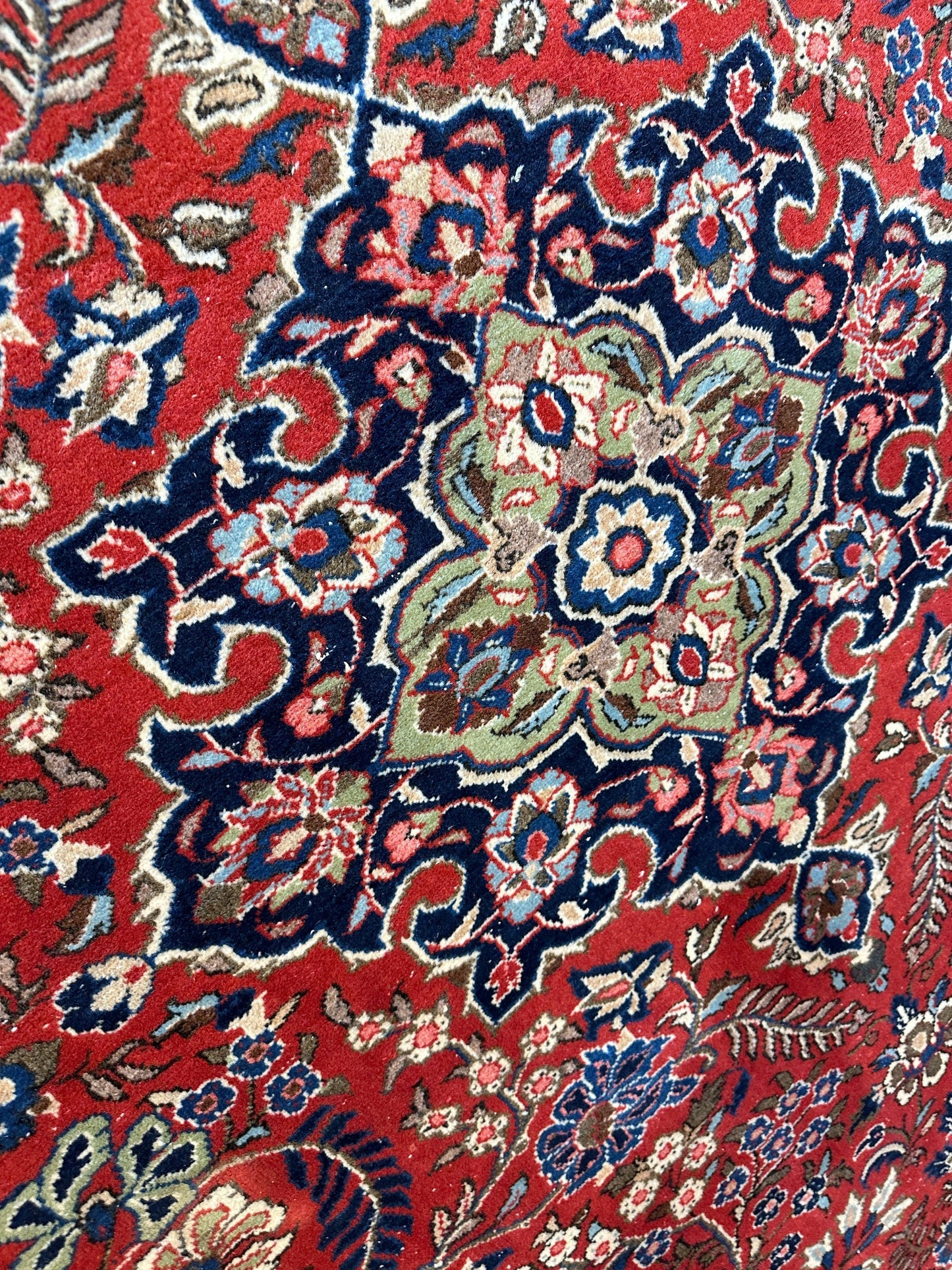 1940s Persian Yazd Area Rug 7’11” X 10’10″ - Tampa Home & Garden Store