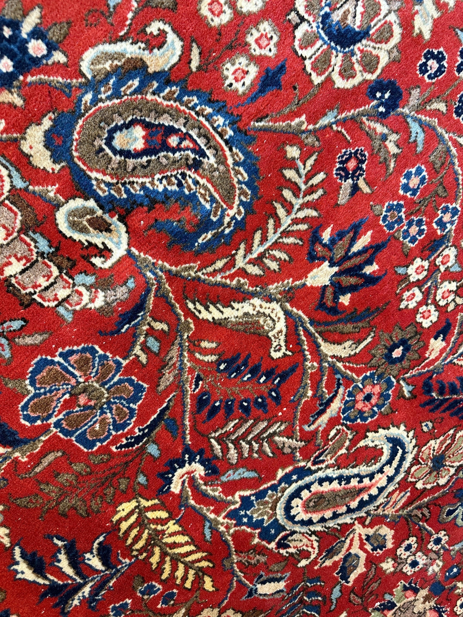 1940s Persian Yazd Area Rug 7’11” X 10’10″ - Tampa Home & Garden Store