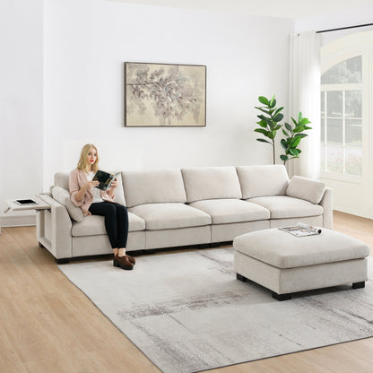 Modern Chenille Modular Sectional Sofa and Seat