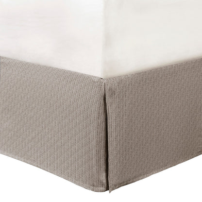 7 Piece Herringbone Comforter Set California King with white comforter and taupe bed skirt on Tampa Home & Garden Store